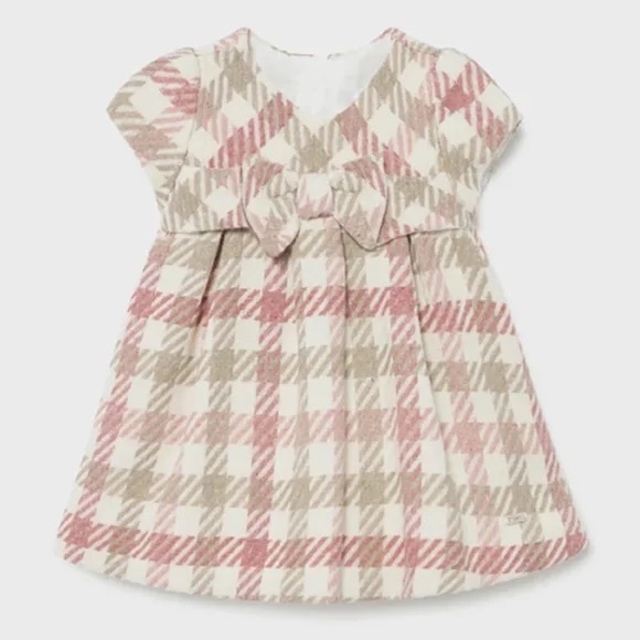 Mayoral Other - Mayoral Pink and Tan Plaid Kids Dress
